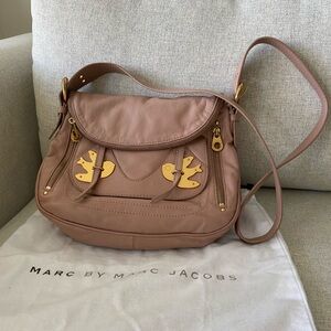 Marc By Marc Jacobs Gold Pink Crossbody Bag with Minimalist Design